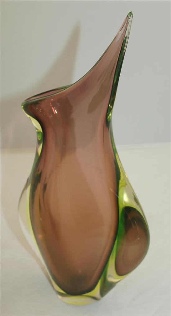 Eleven Murano Sommerso glass vases, 1950s-70s, 18cm - 38cm